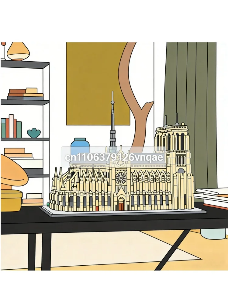 

2025 новая серия City Notre Dame, строительный блок, игрушечная модель, детский подарок на день рождения «сделай сам», 4383 шт.