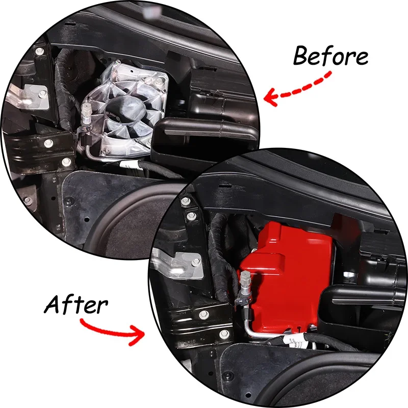 

For 2020+ Chevrolet Corvette C8 ABS Carbon Fiber Car Front Shock Tower Top Protection Cover Sticker Car Interior Accessories