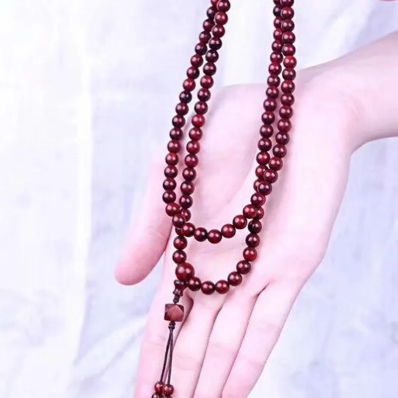 High-Grade Small Leaf Rosewood Eight Spirit Beads Bracelet Holding Simple Male and Female Matching Style Necklace Prayer Beads B