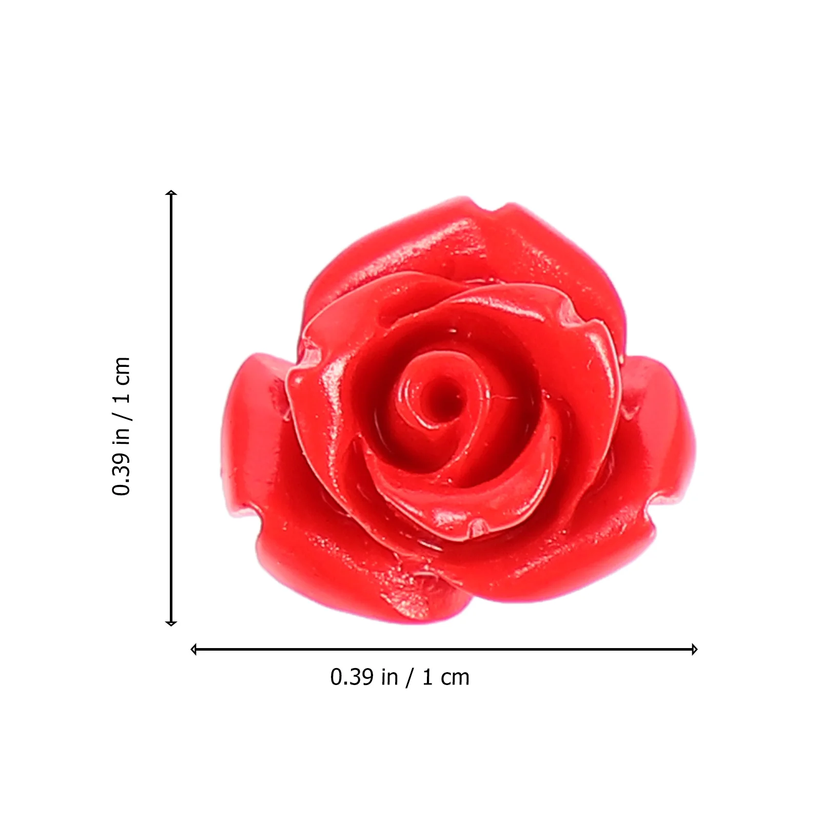 

50Pcs Red Rose Loose Beads Resin DIY Craft Accessories for Bracelet Necklace Jewelry Making Flower Spacer Beads