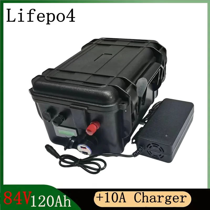 

84V 120Ah Rechargebale Lithium Lifepo4 Battery Pack with 100A BMS for 8000W 16000w EV RV Motor Home Solar Panel Backup Power
