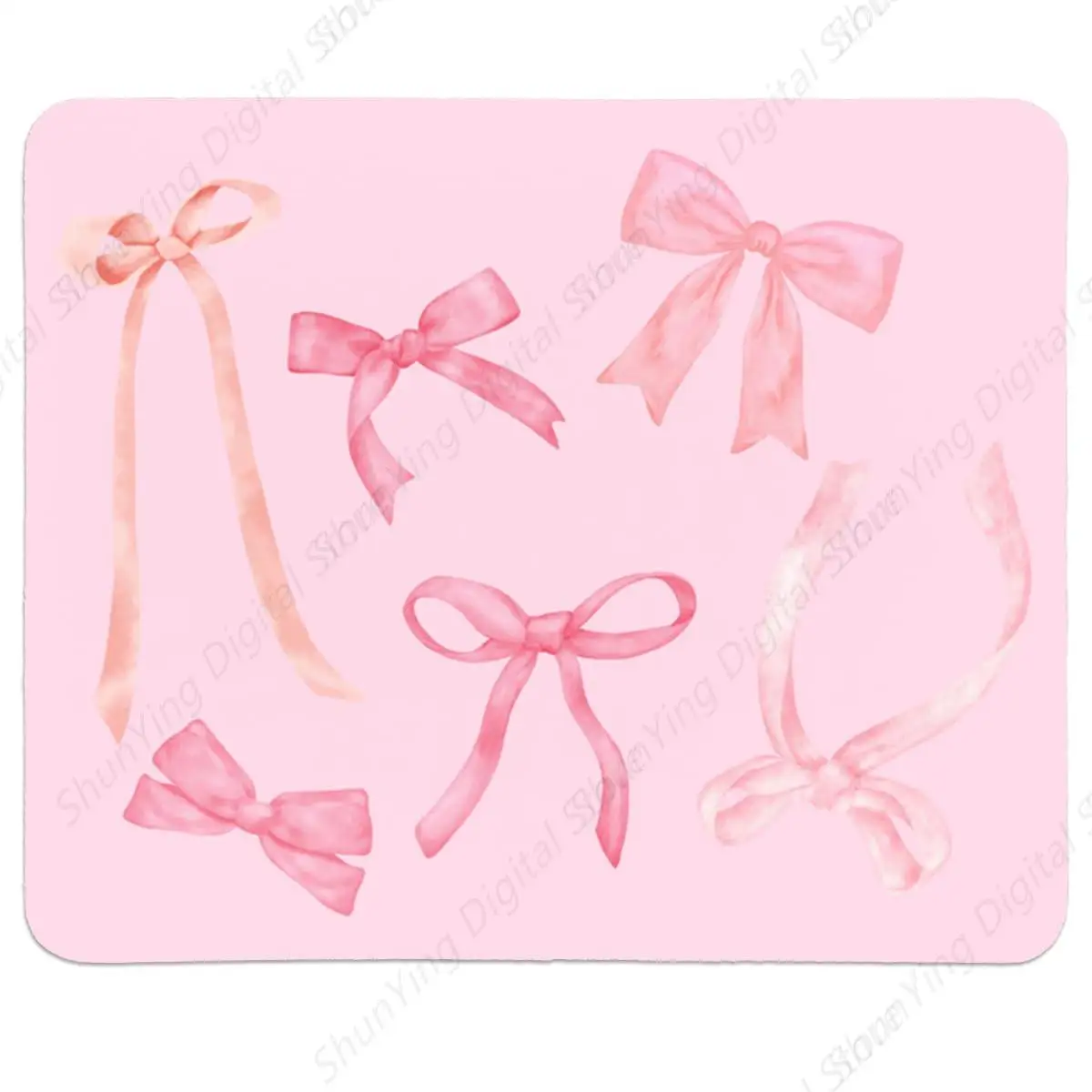 แผ่นรองเมาส์ริบบิ้นสีชมพู Girly Bow เหมาะสําหรับคอมพิวเตอร์เดสก์ท็อปคอมพิวเตอร์โฮมออฟฟิศและแล็ปท็อป 25*30 ซม