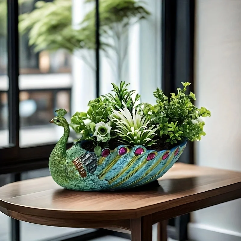 vaso-per-piante-grasse-di-pavone-fioriera-da-giardino-in-resina-resistente-dal-design-colorato-e-vibrante-per-piante-grasse-cactus-e-hom