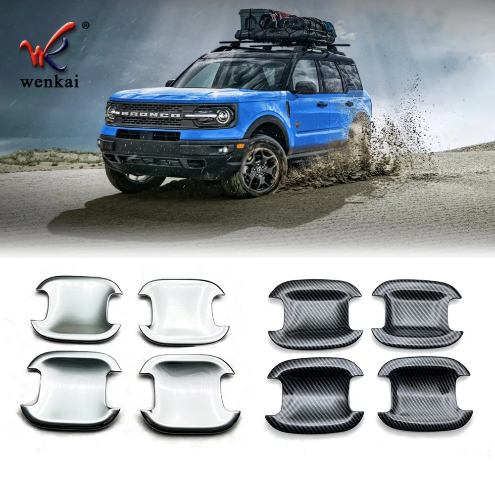 

Car Accessories For Ford Bronco Sport 2021 2022 ABS Exterior Door Side Handle Bowl Cup Cover Trim 4pcs