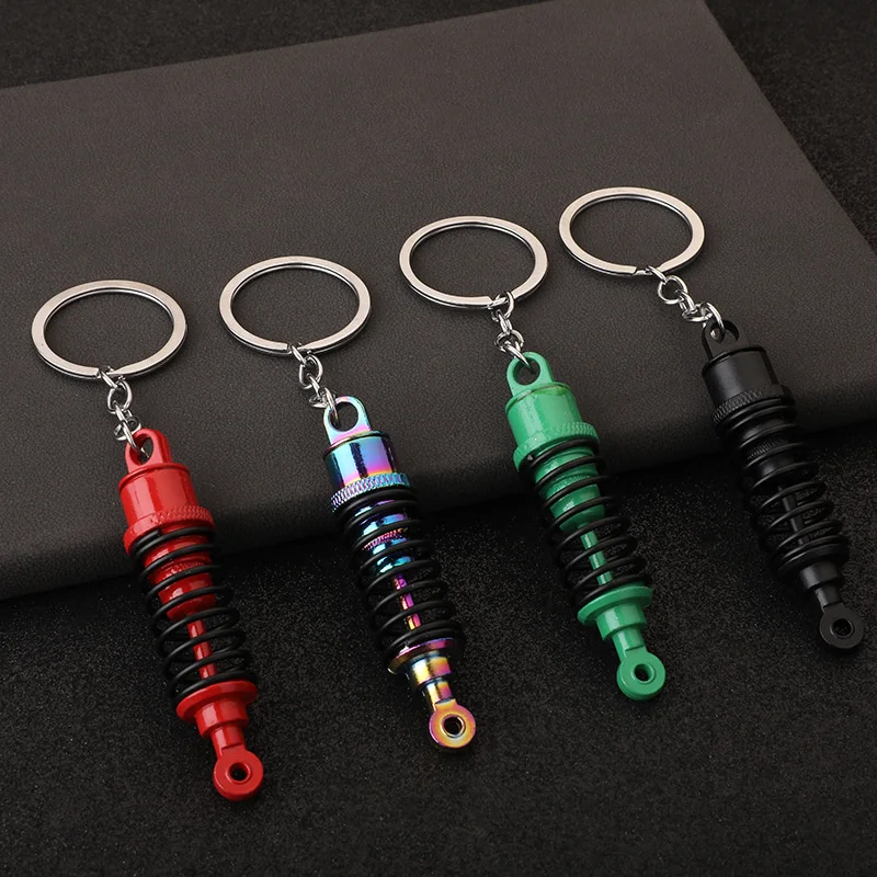 Universal Adjustable Spring Car Tuning Part Shock Absorber Keyring Alloy Car Interior Suspension Keychain Coilover 2023 New