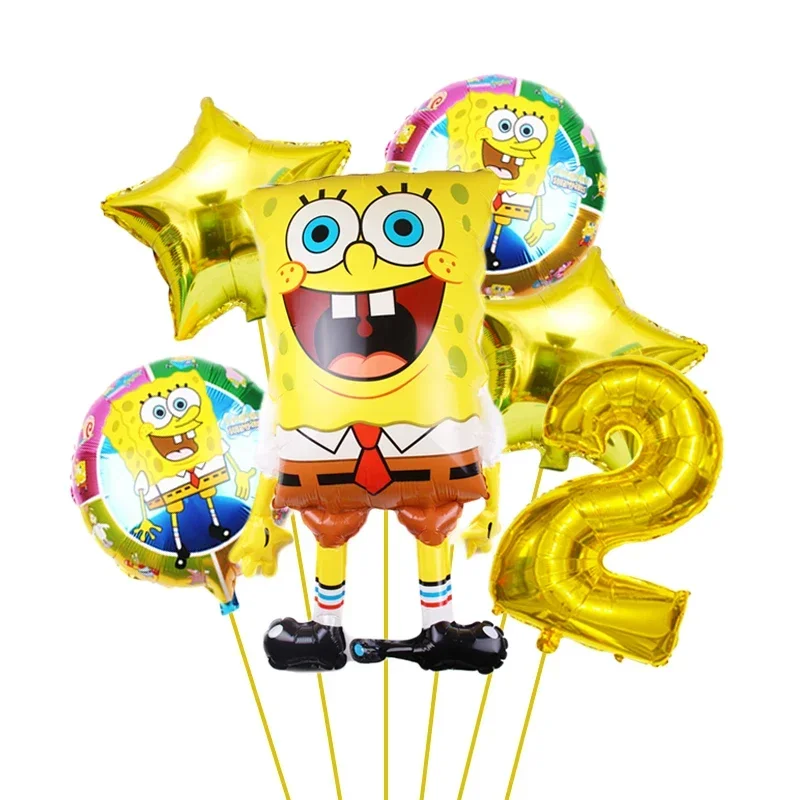 6Pcs SpongeBob SquarePants Patrick Star Balloon Set Birthday Party Balloons Helium Ballons Boy Girl Baby Shower Party Supplies