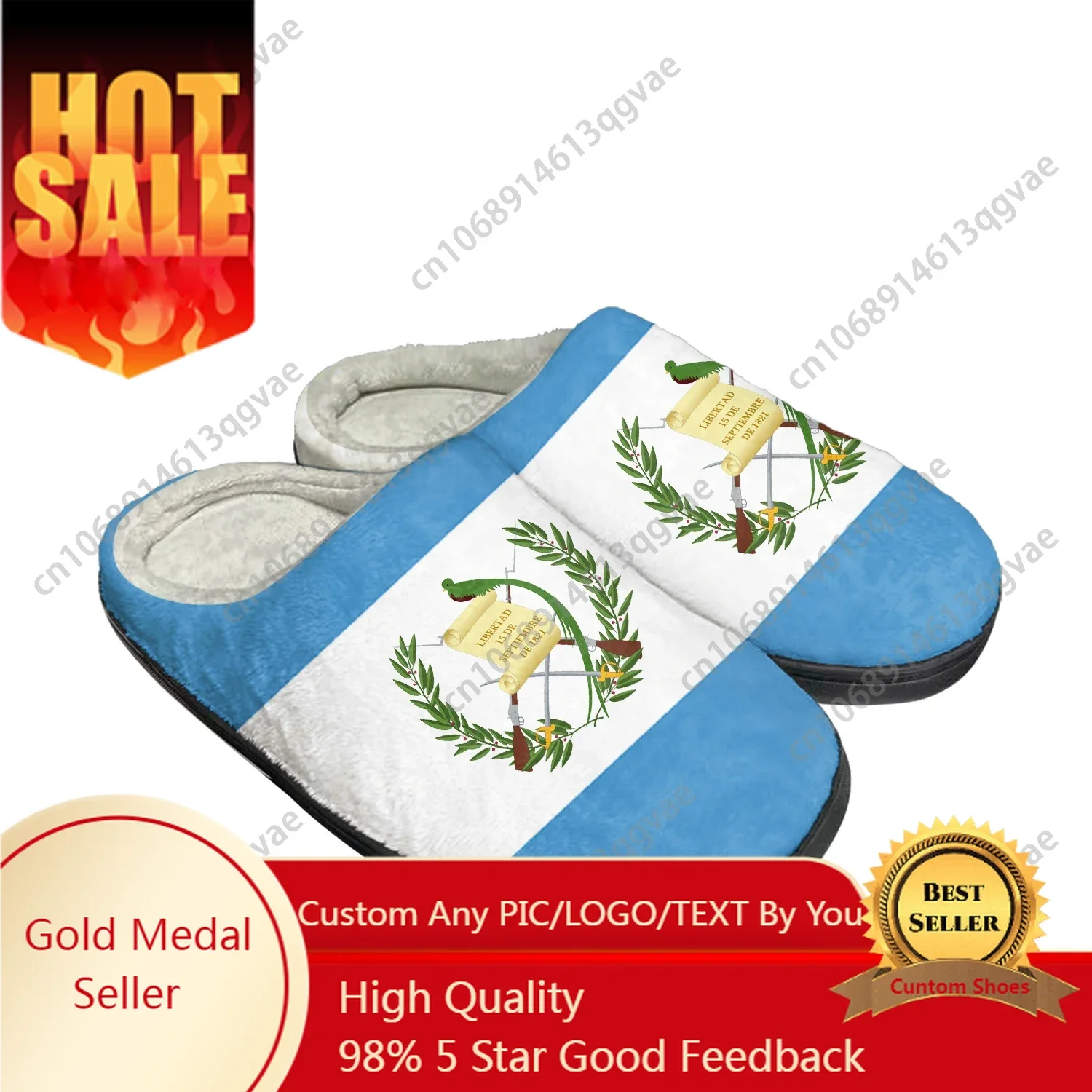 

Guatemalan Flag Home Cotton Custom Slippers Mens Womens Sandals Guatemala Plush Bedroom Casual Keep Warm Shoes Thermal Slipper