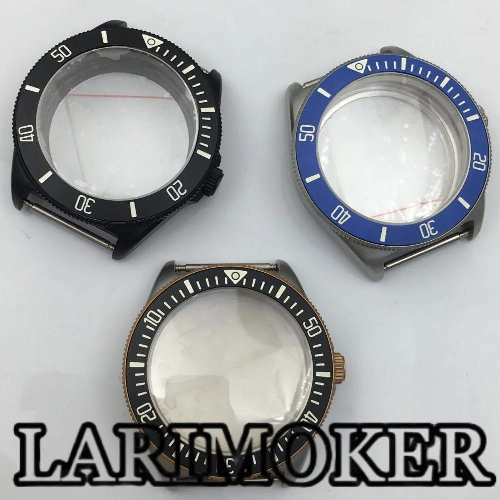 

LARIMOKER 40 мм, серебристый, розовое золото, черный корпус, подходит для NH34 NH35 NH36 2824 PT5000, корпус часов с механизмом, купольное стекло, корпус из сапфирового стекла