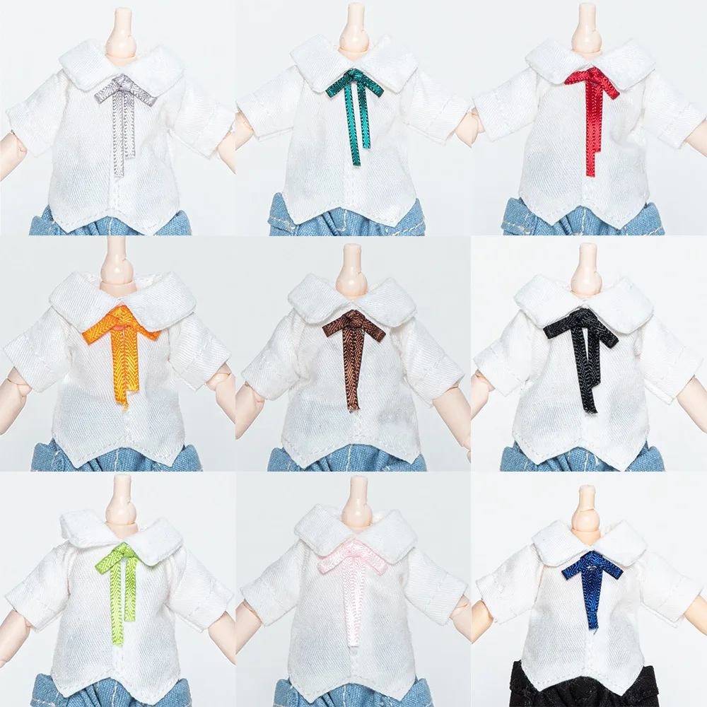 

Ob11 детская одежда, белая рубашка с галстуком, одежда 1/12 BJD, базовый топ GSC Molly