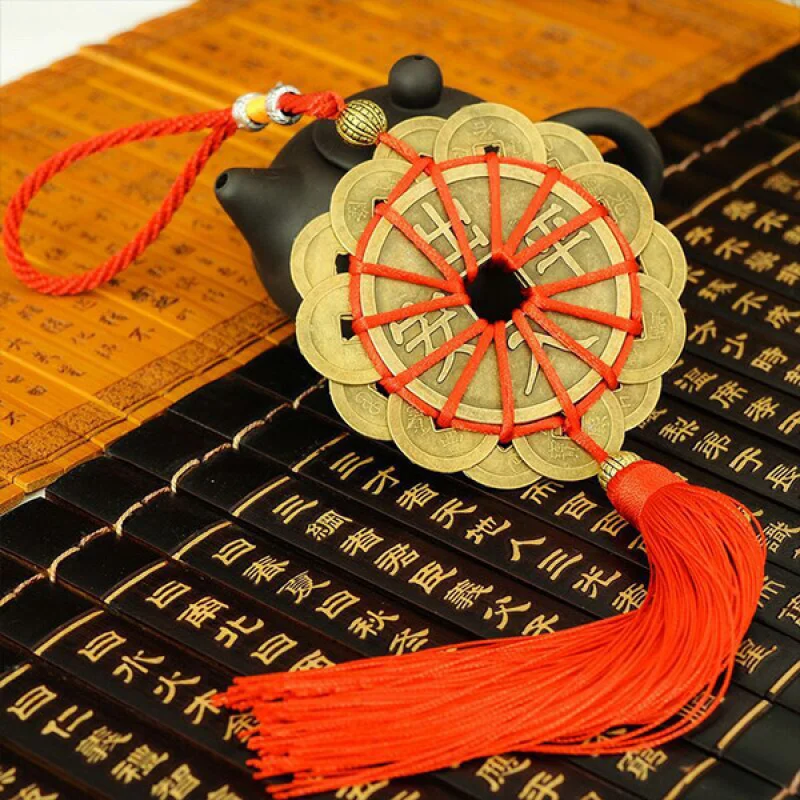 

Ten Emperors Copper Coin Pendant Peace Ornament Ten Emperors Money Wealth Copper Coin Plum Blossom Money Home Pendant Living Roo