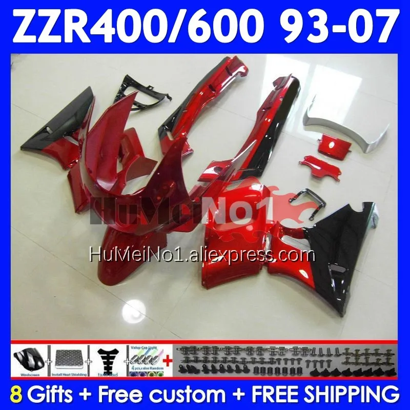 ZZR400 For KAWASAKI NINJA ZZR 400 93 94 95 96 Metal red 97 98 99 00 01 237No.108 ZZR-400 2002 2003 2004 2005 2006 2007 Fairing