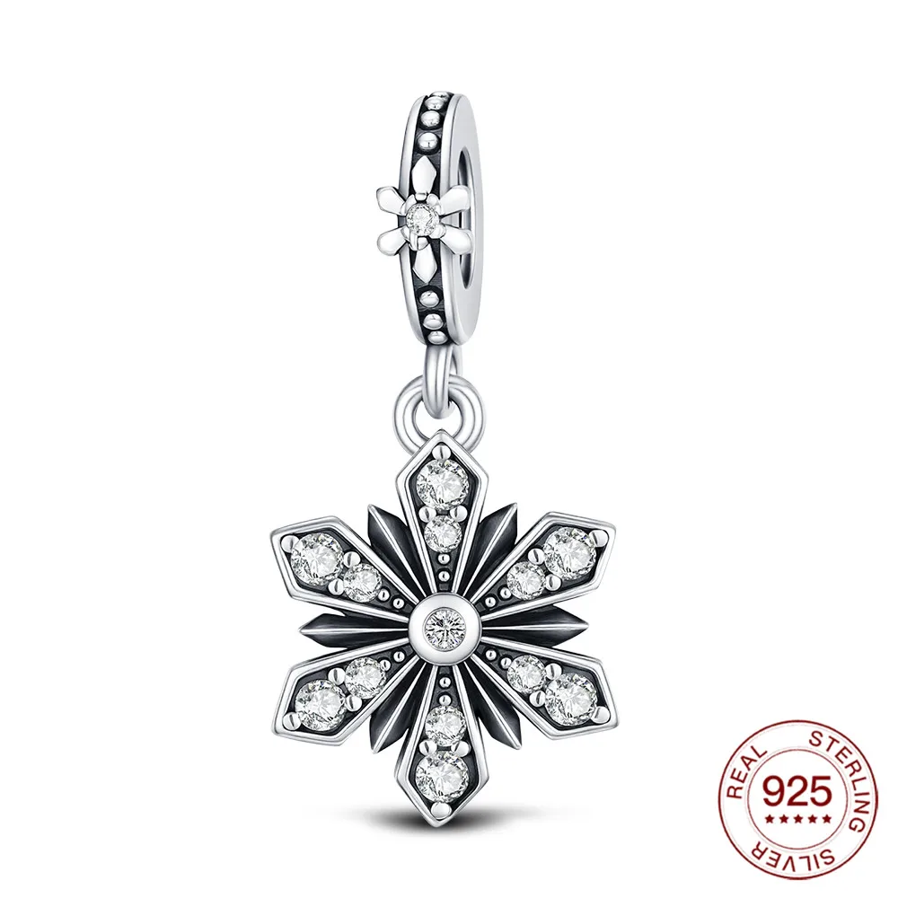 925 Sterling Silber Rosa Kirschblüten-Charms Naturanhänger Passend für Original-Armbänder DIY Schmuckherstellung für Frauen Geschenke