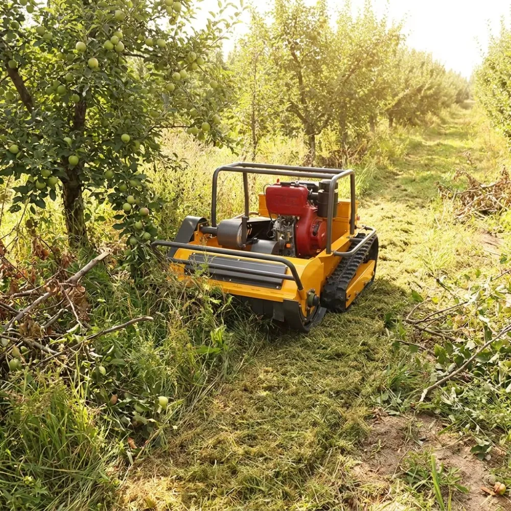 Wholesale Customized 800mm 1000mm Autonomous Industrial 2-stroke Robot Remote Control Lawn Flail Mower for Forest Land
