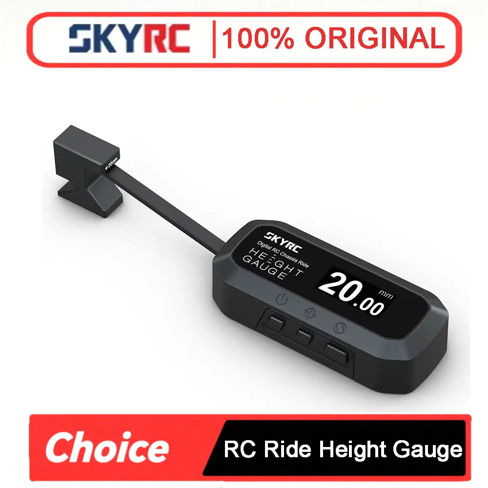 SkyRC Digital Rc Ride Height Gauge 2-38mm Measuring Range Unit Switching 180°Display Rotation for 1/24 1/14 1/12 1/10 1/8 RC Car