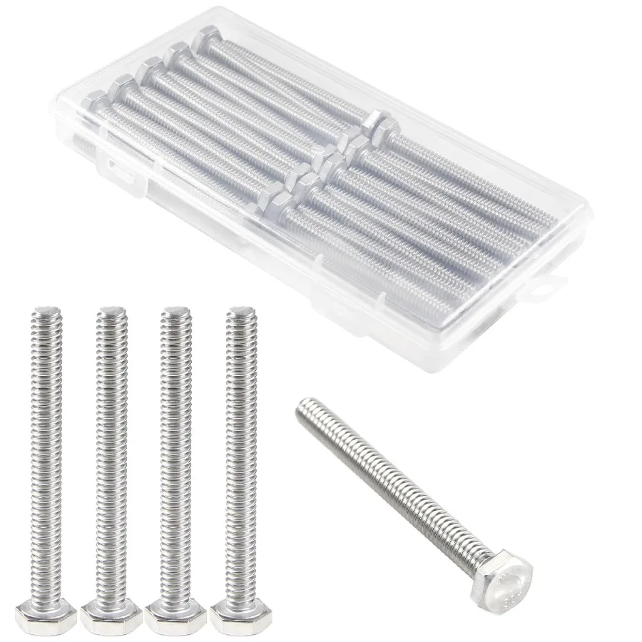 20 Pz 1 4 "20 Bulloni Esagonali 1 4" 20 x 21 2 "A270 304 Acciaio Inossidabile Completamente Filettato Viti Esagonali A U Bulloni per Il Montaggio della Sedia Rail pompa