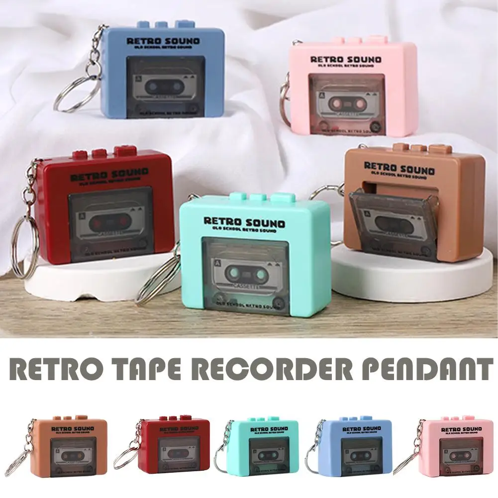 

Vintage Tape Recorder Pendant Keychain Portable Music Player Cassette Box