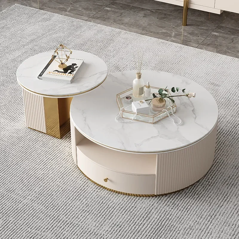 Mesa de centro moderna con tapa de mármol, mesa de mármol, mármol Calacatta