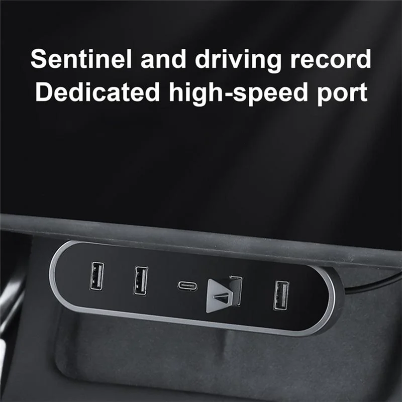 

For Tesla Model 3 Model Y Docking Station HUB Under Screen 4 USB Shunt Adapter Charger Splitter Extension Parts Accessories-A65M