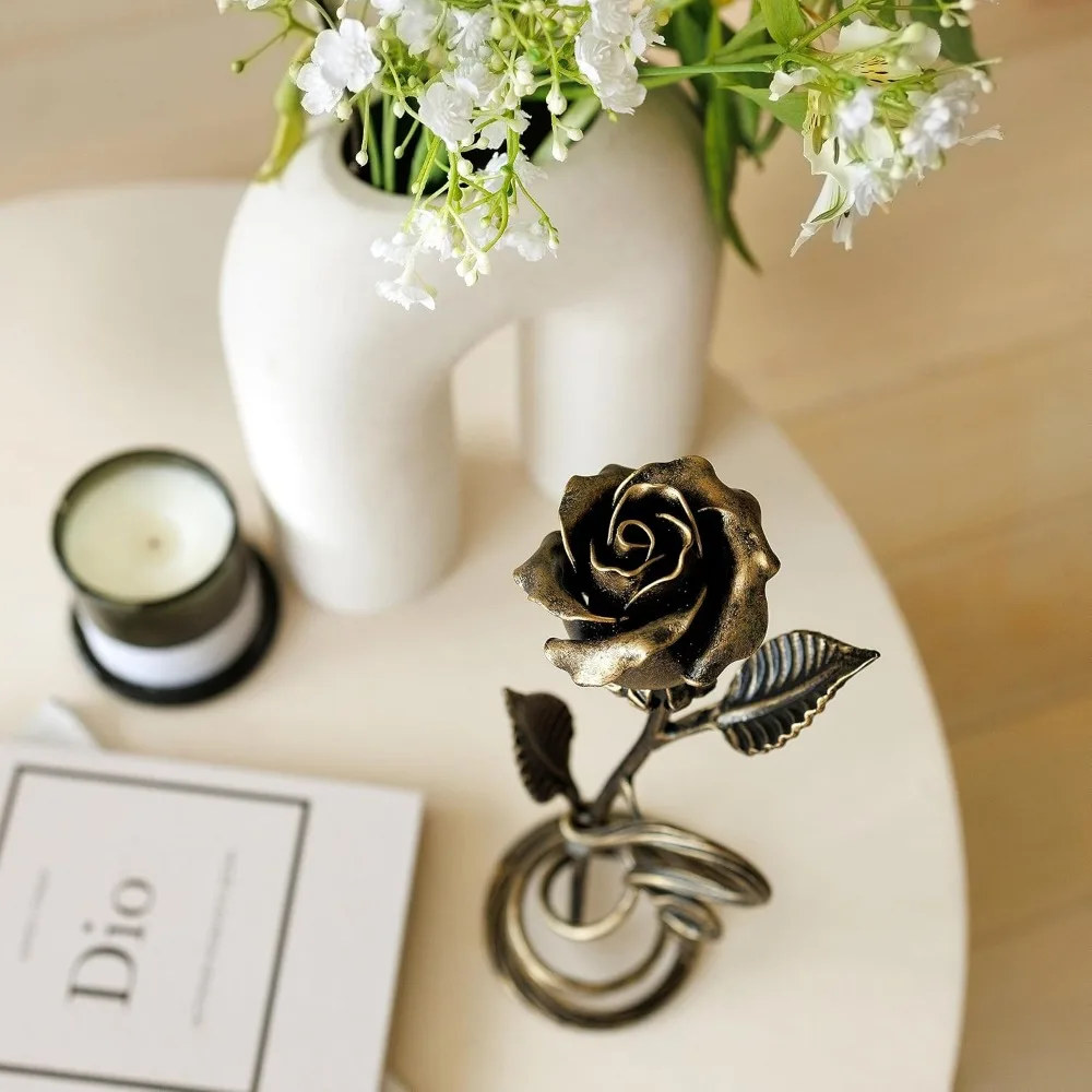 وردة معدنية برونزية مخصصة - مثالية لهدايا الذكرى السنوية للزفاف الثامن والعشرون #5