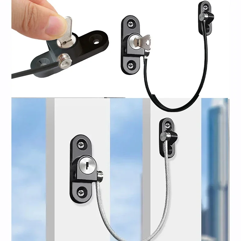 1/2/4pcs Window Door Restrictor Child Safety Lock Home Cabinet Locks Key for Babies Care Refrigerator Drawer Security Protection