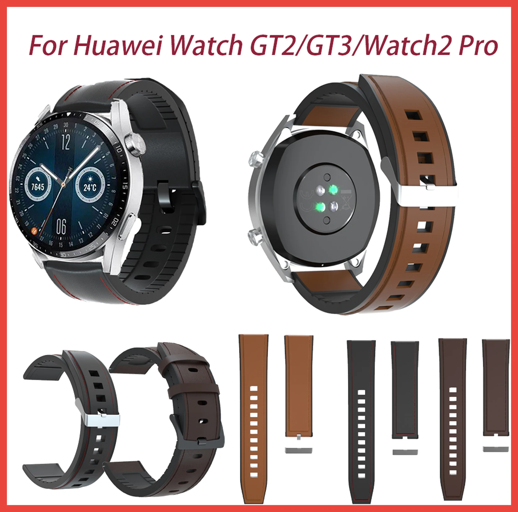 

22mm Pointed belt Watch Band Strap For HUAWEI watch GT3/GT2/WATCH2/Garmin Forerunner255 pro Watch band Replacement Accessories
