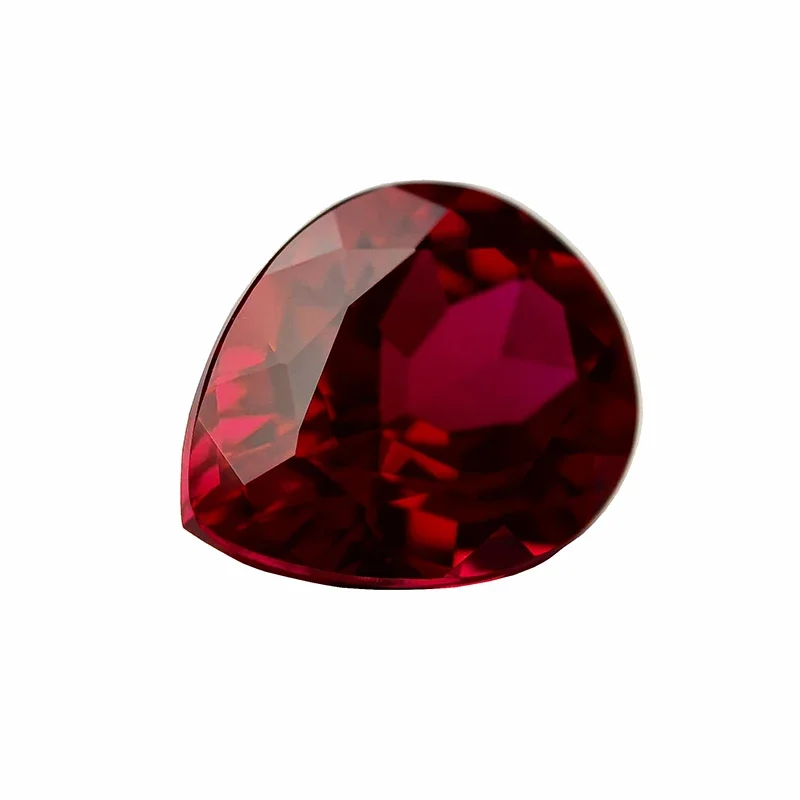 Lab Grown Ruby Pear Shaped  Red Color VVS1 Charms Diy Jewelry Rings Earrings Making Selectable AGL Certificate
