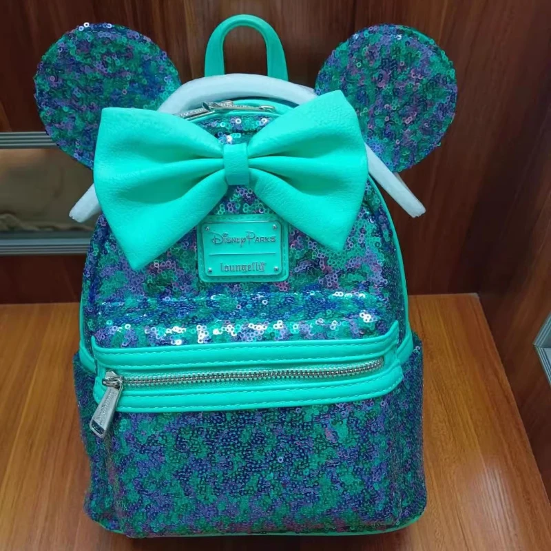 

Мини-рюкзак с героями мультфильмов в стиле аниме, большая емкость, сумки на плечо с 3d блестками и Микки, милая портативная сумка для отдыха на открытом воздухе, практичный подарок для девочек