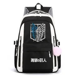Breathable mesh, Black Blue Pink Purple, Attack On Titan, Shingeki no kyojin, School Bags,  Anime Backpacks Girls Boys