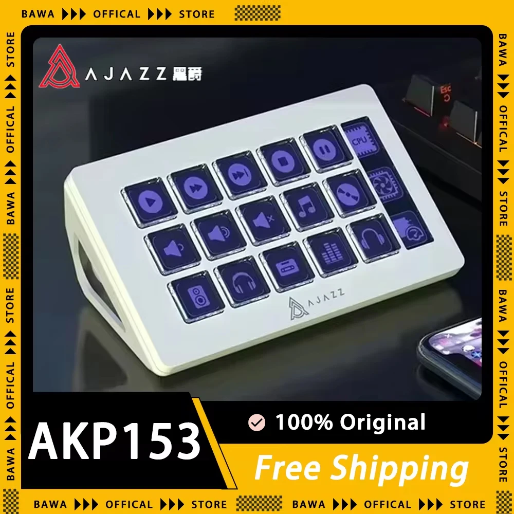 Ajazz AKP153 Keyboard Desktop Controller Keyboard LCD Screen Programming Shortcut Key Wired Console Panel PC Gamer Accessories