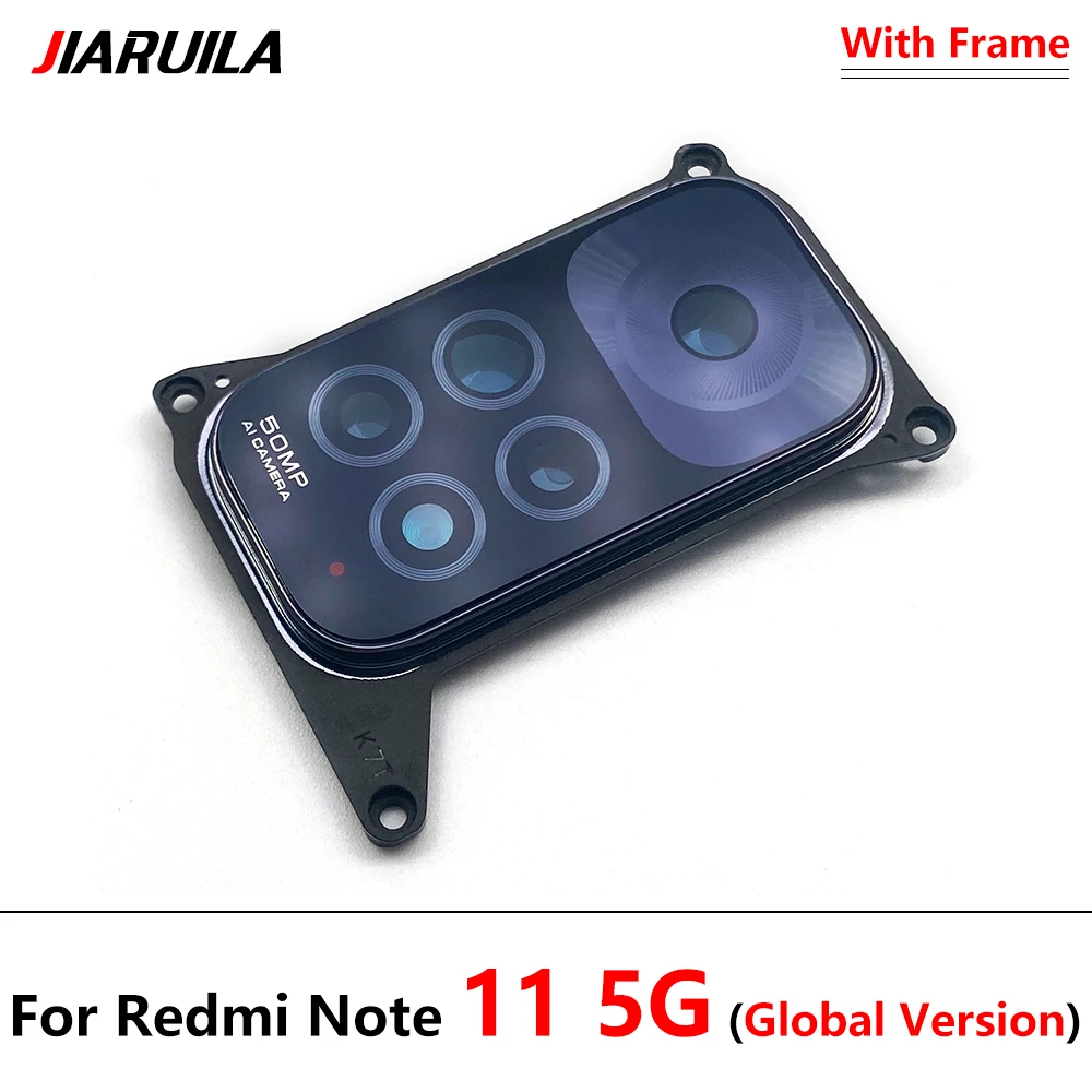 NEW Tested Repair Back Rear Camera Glass Lens With Cover Middle Frame Holder Housing For Redmi Note 11S 12 11T 5G 11 Pro Plus