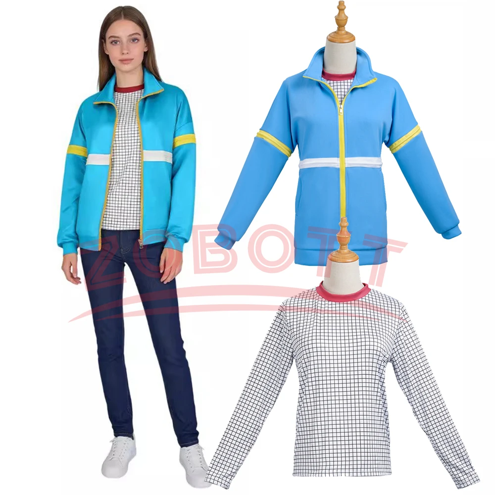SStrange SStory Cosplay Max Mayfield Cosplay Kostüm Reißverschluss-Hoodie Sweatshirt Blaue Jacken Tägliches Freizeitanzug-Set Halloween Damen