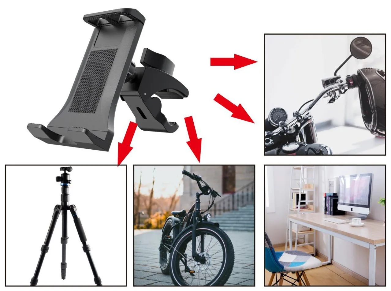 Gym Treadmill Tablet Holder Mount Bike Handlebar Pole Bracket for IPad Mobile Phone 4-13 Inch Microphone Tripod Mount Support