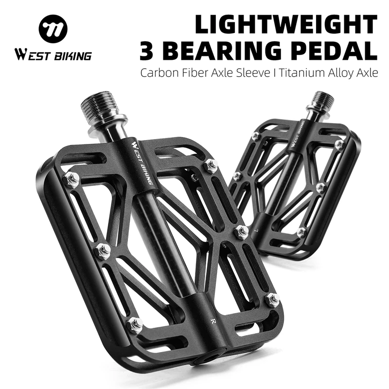 

Велосипедные педали, 3-подшипник, карбоновая крышка вала, сверхлегкая ось из титанового сплава для педалей, MTB, дорожный велосипед, противоскользящие детали велосипеда