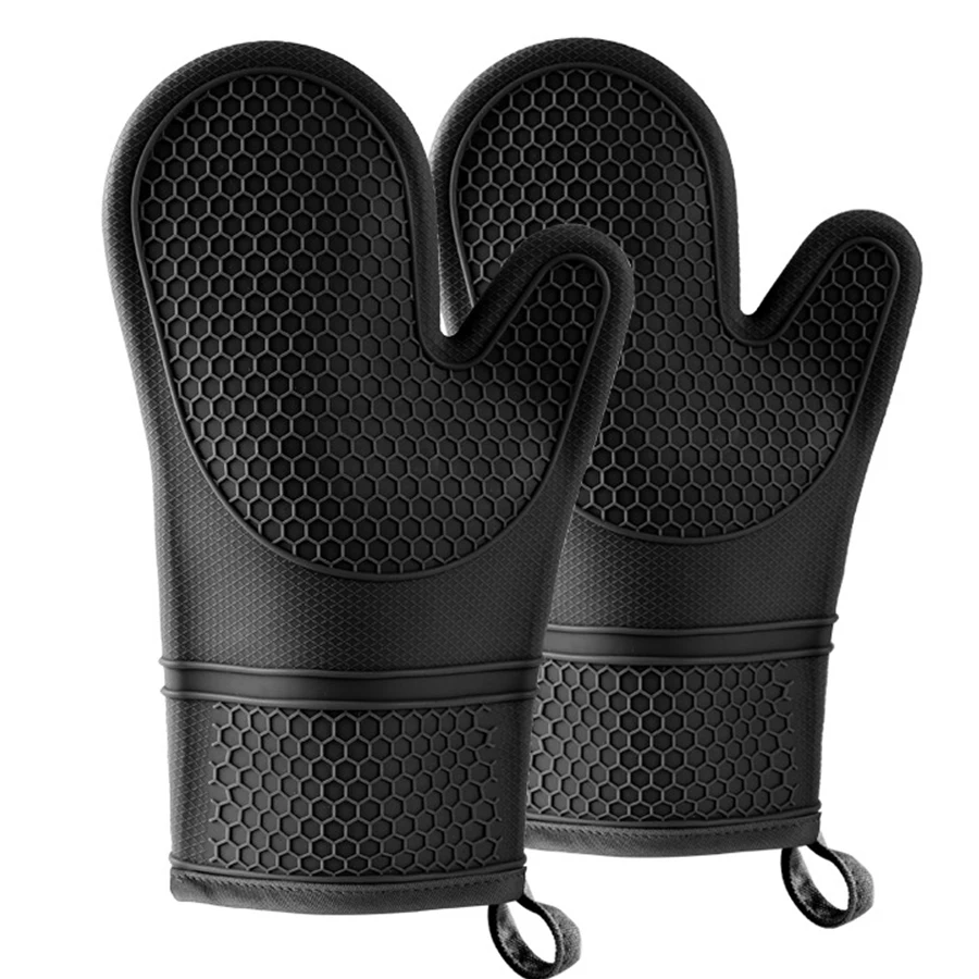 

Professional Microwave Silicone Oven Mitts Heat Resistant Comfort Safety Kitchen Oven Gloves During Baking Doing BBQ or Cooking