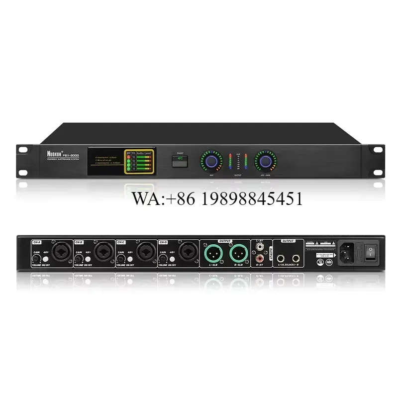 WMWMNU FBX-3000 Professional Digital Audio System Processor Feedback Suppressor for School Stage Shows Audio Sound Equipment