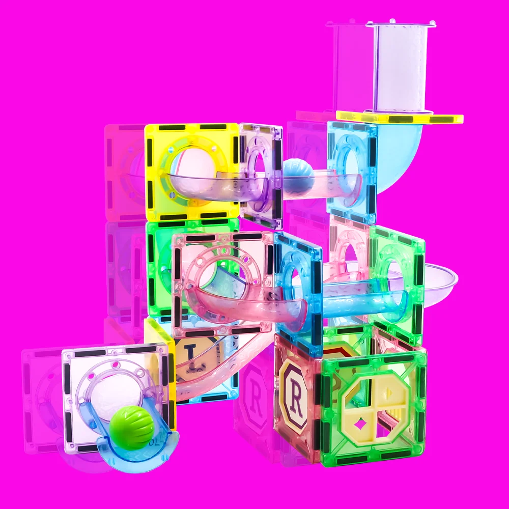 GIROMAG 60PCS Magnetische Tegels & Buizen Bouwset STEM Educatief Constructie Speelgoed voor Kinderen Jongens Meisjes Leeftijden 3-12