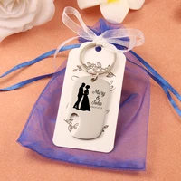 Custom Laser Engraving Name Bottle Opener Keychain Gold Stainless Steel Key Chain Party Favor Wedding Gifts For Guests 4