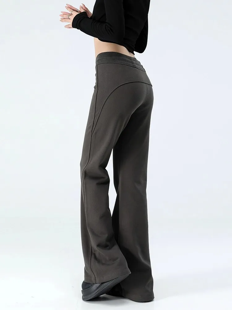 Hip lifting micro flared pants women in autumn winter 2025 high waisted loose fit slimming casual sports yoga sweatpants