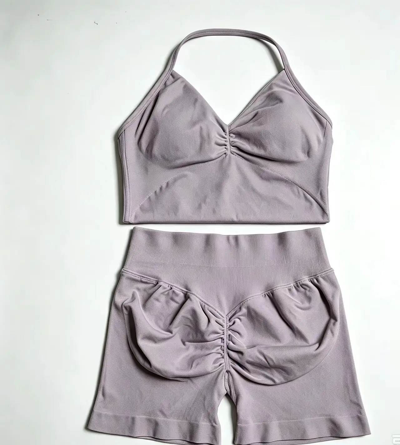 DFHE 2 Piece Sets Shorts Top Womens Outfits Yoga Sets Gym Sets High Quality Seamless Lace-Up Bra Scratch Sports Sets