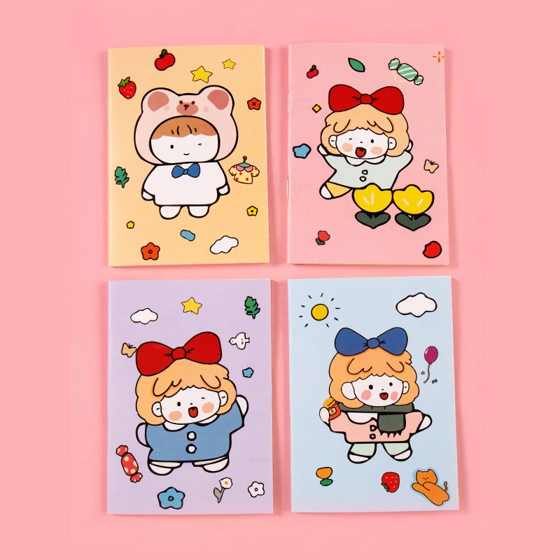 10 pcs/lot Creative Cartoon Stationery Mini Notebook Kids Cartoon Portable Little Book Student Notepad School Office Supplies