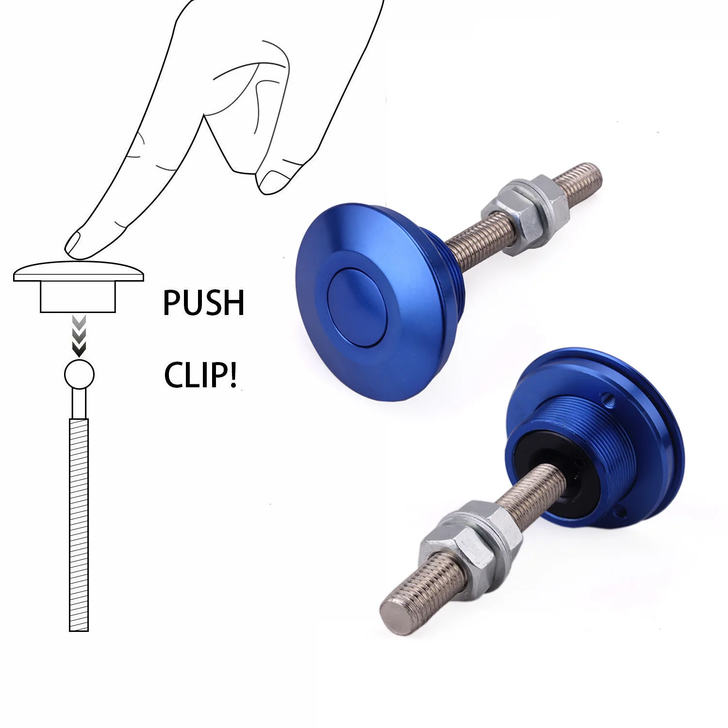 4er-Set 25/30/32mm Auto-Druckknopf-Motorhaubenverschluss Schnellverschluss-Clip-Kit Aluminium Motoraußenverkleidungsteile Universal – Detail 5
