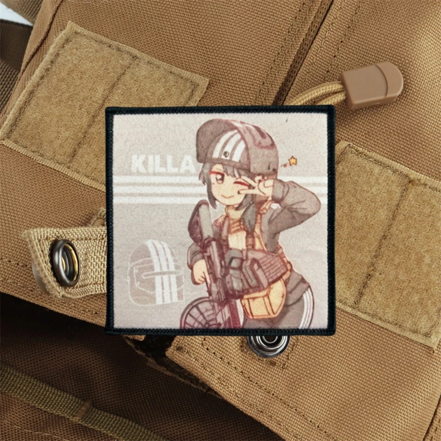 

Тактическая военная нашивка Killa Anime Girl с креплением на липучке, для рюкзаков и одежды
