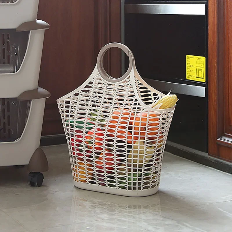 Newest Small Medium Large Plastic Portable Hand Kitchen Storage Shopping Basket Fruit Vegetable Basket