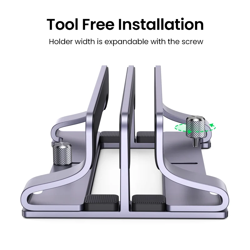 UGREEN Stand Holder Laptop Vertikal Stand Notebook Aluminium Dapat Dilipat Stand Laptop Tablet Support untuk Macbook Air Pro PC 17 Inci