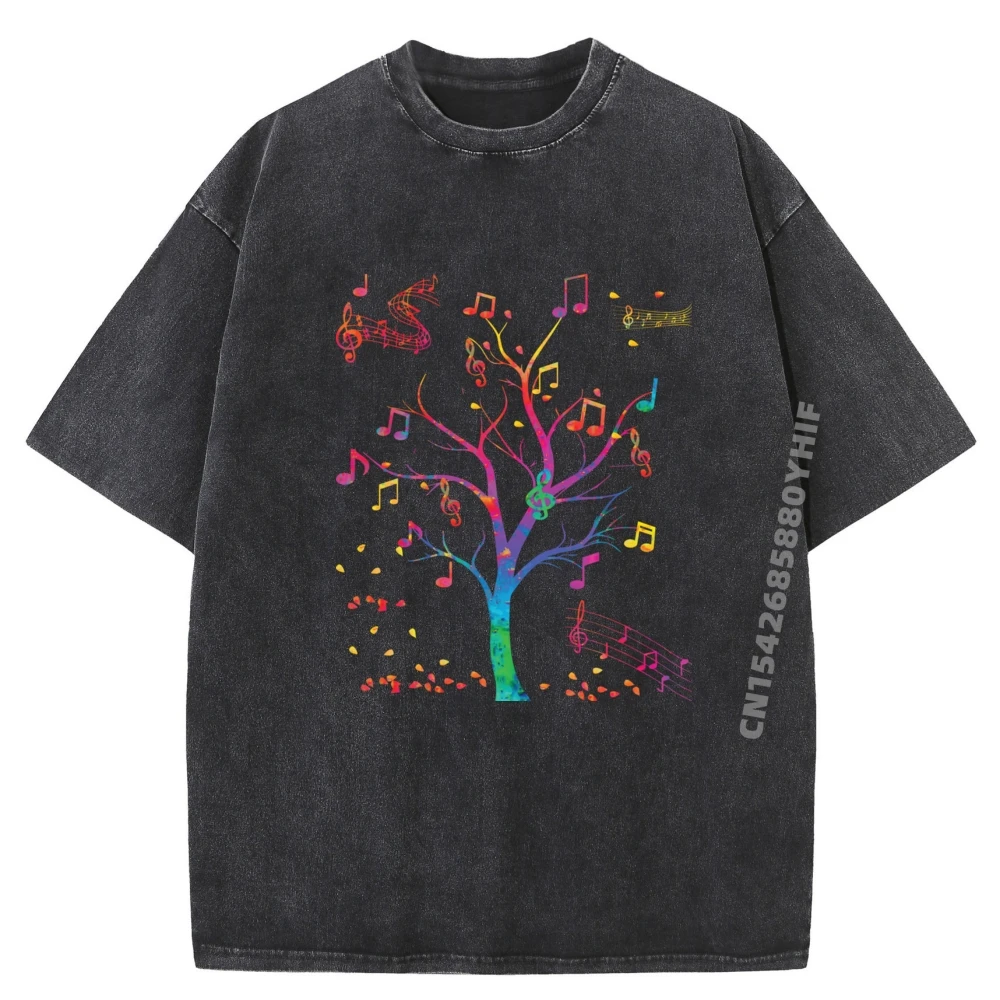

Music Teacher Music Symbols In A Tree Oversized T Shirt Vintage Washed Shirts Mens Clothes Birthday Gift