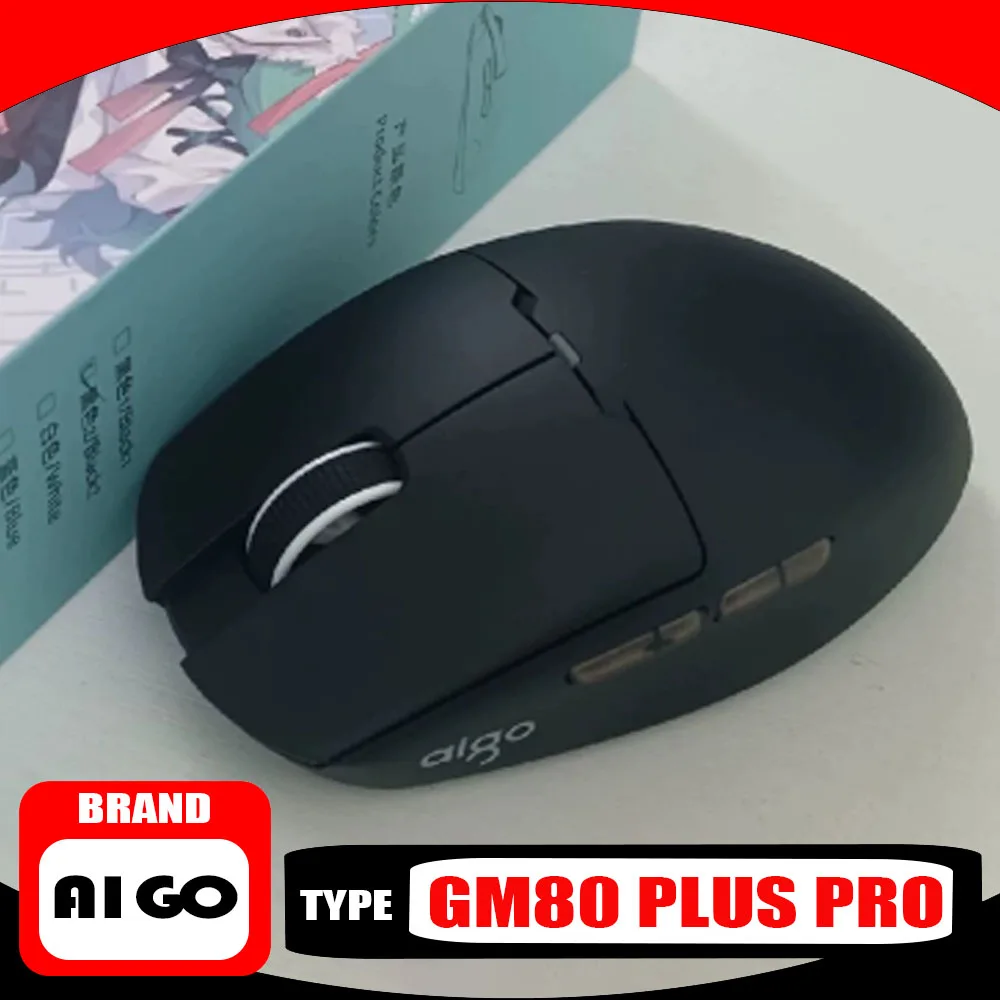 

Беспроводная мышь Aigo GM80 PLUS PRO Bluetooth PAW3311/PAW3395, легкая проводная трехрежимная игровая мышь для киберспорта, 1000 Гц, подарок