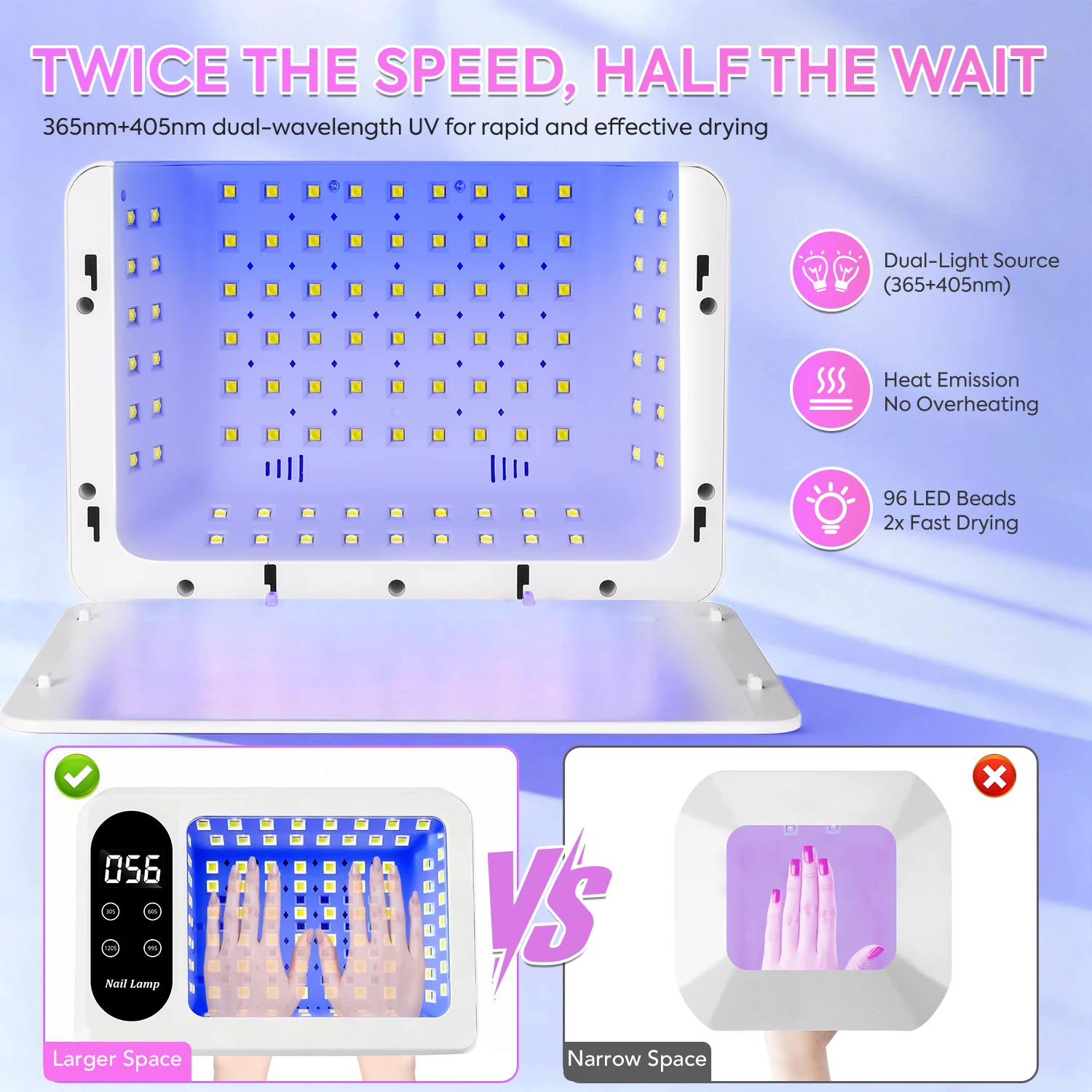 プロフェッショナル 96 LED ネイルランプクイック UV ジェルネイルポリッシュドライヤー 4 タイマーセンサーランプ付きマニキュアサロンツール