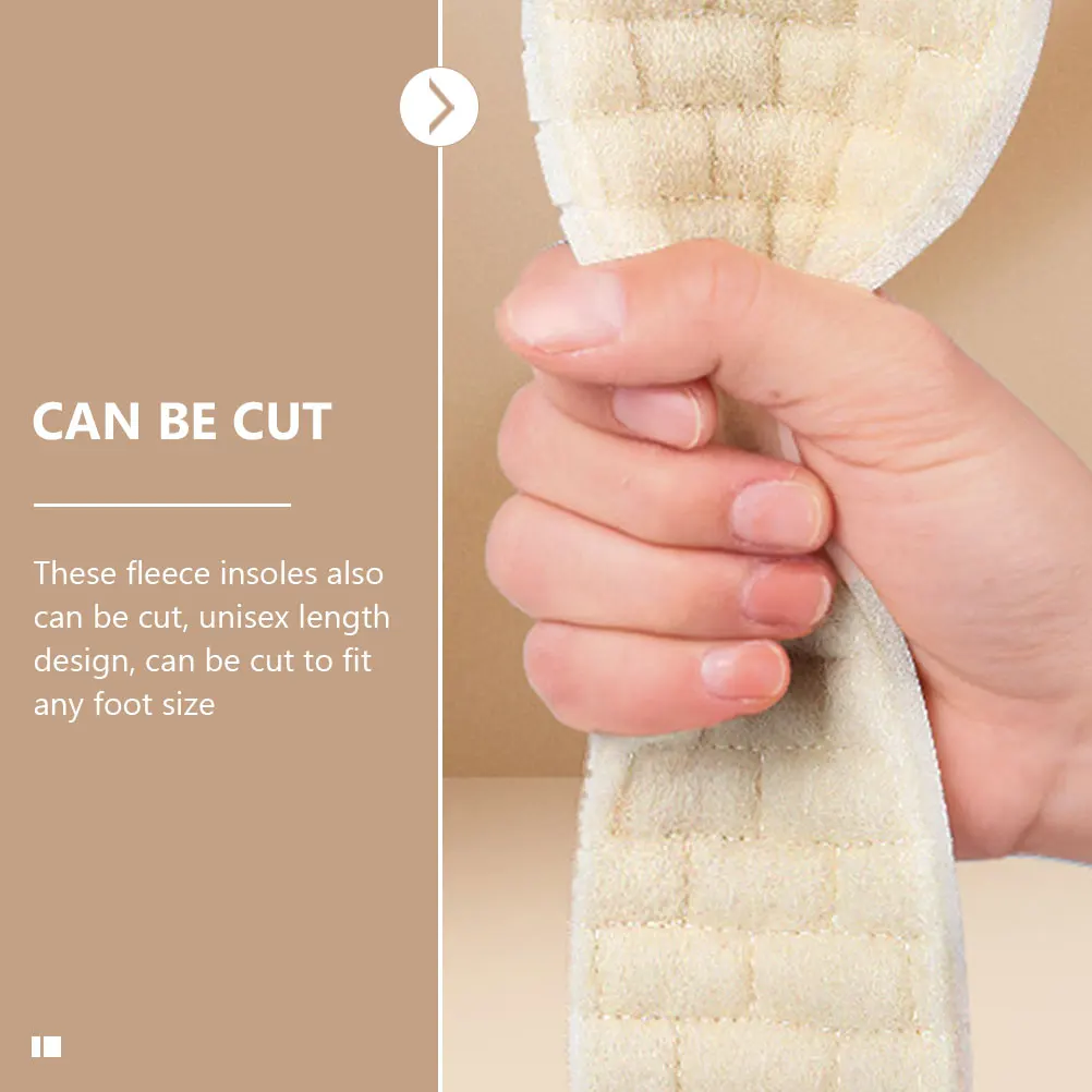 

2Pairs Warm Insoles Thickened Winter Boots Fleece Shoe Pads Supple Comfortable Inserts Boot Insoles Boots Fleece Pads