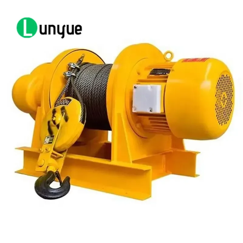 1 Ton Electric Wire Rope Winch Hoist 220V Metal Anti-Rotation Small Lifting Tool for Household Use Durable Compact Design