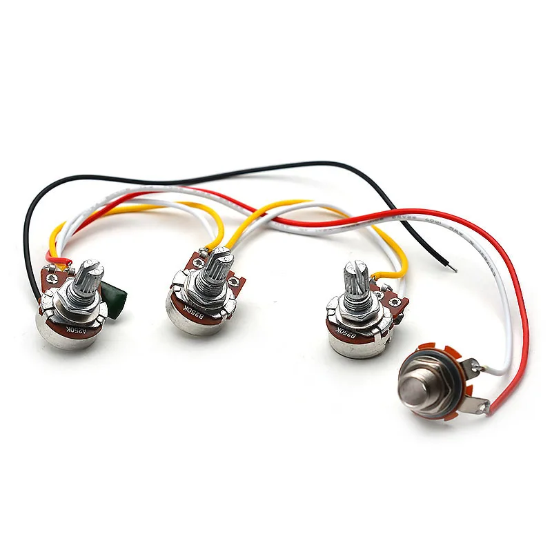 2V1T Jazz Bass Wiring Harness 2 Volume 1 Tone .047 Cap 250k Pots Set